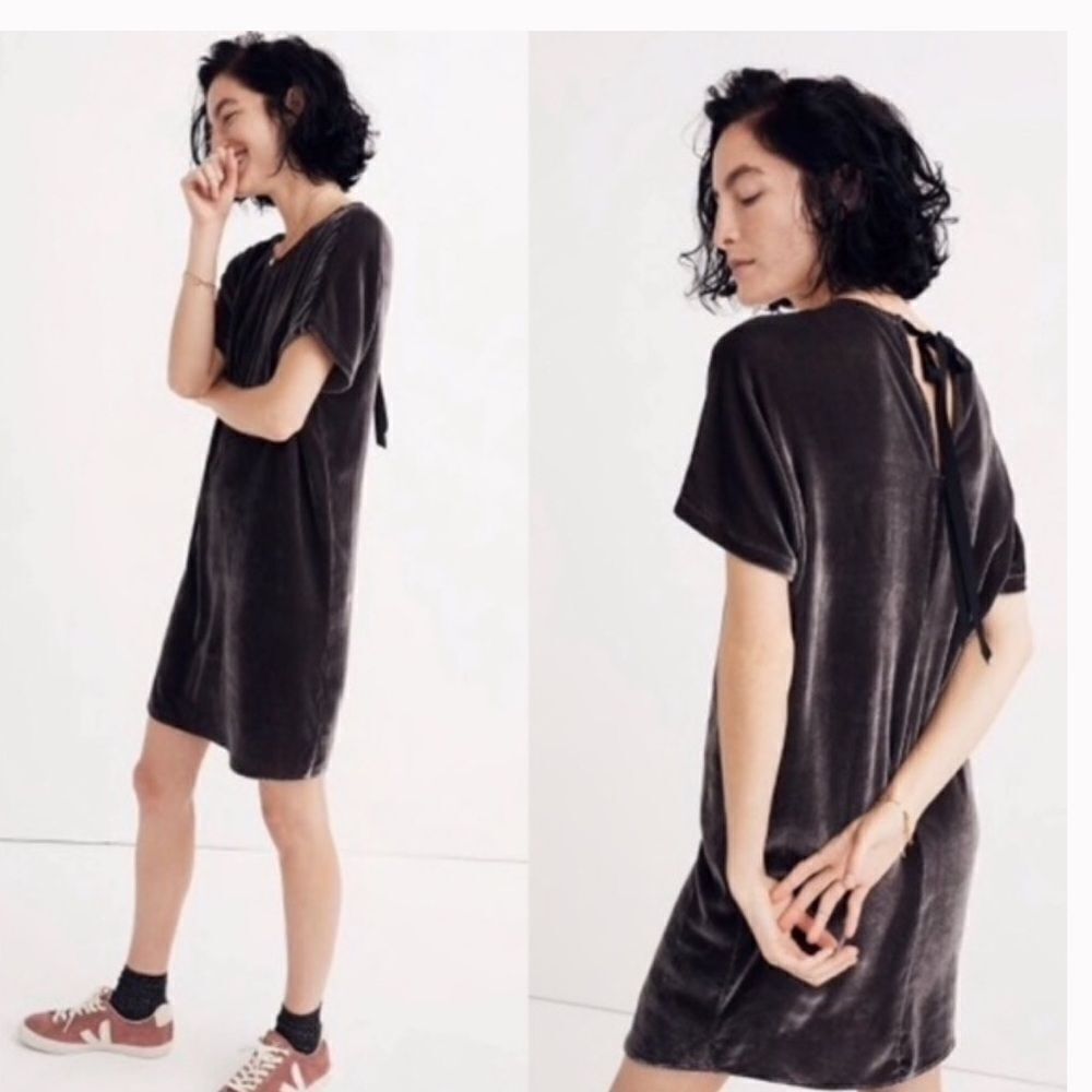 MADEWELL Velvet Back Tie Dress